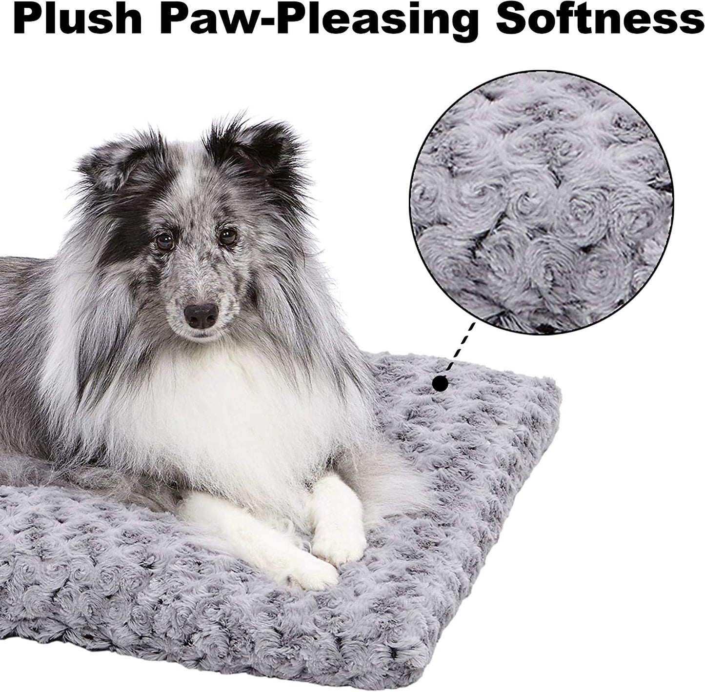 Plush Pet Bed 40624-SGB| Ombre Swirl Dog Bed & Cat Bed | Gray 23L X 18W X 1.75H Inches for Small Dog Breeds