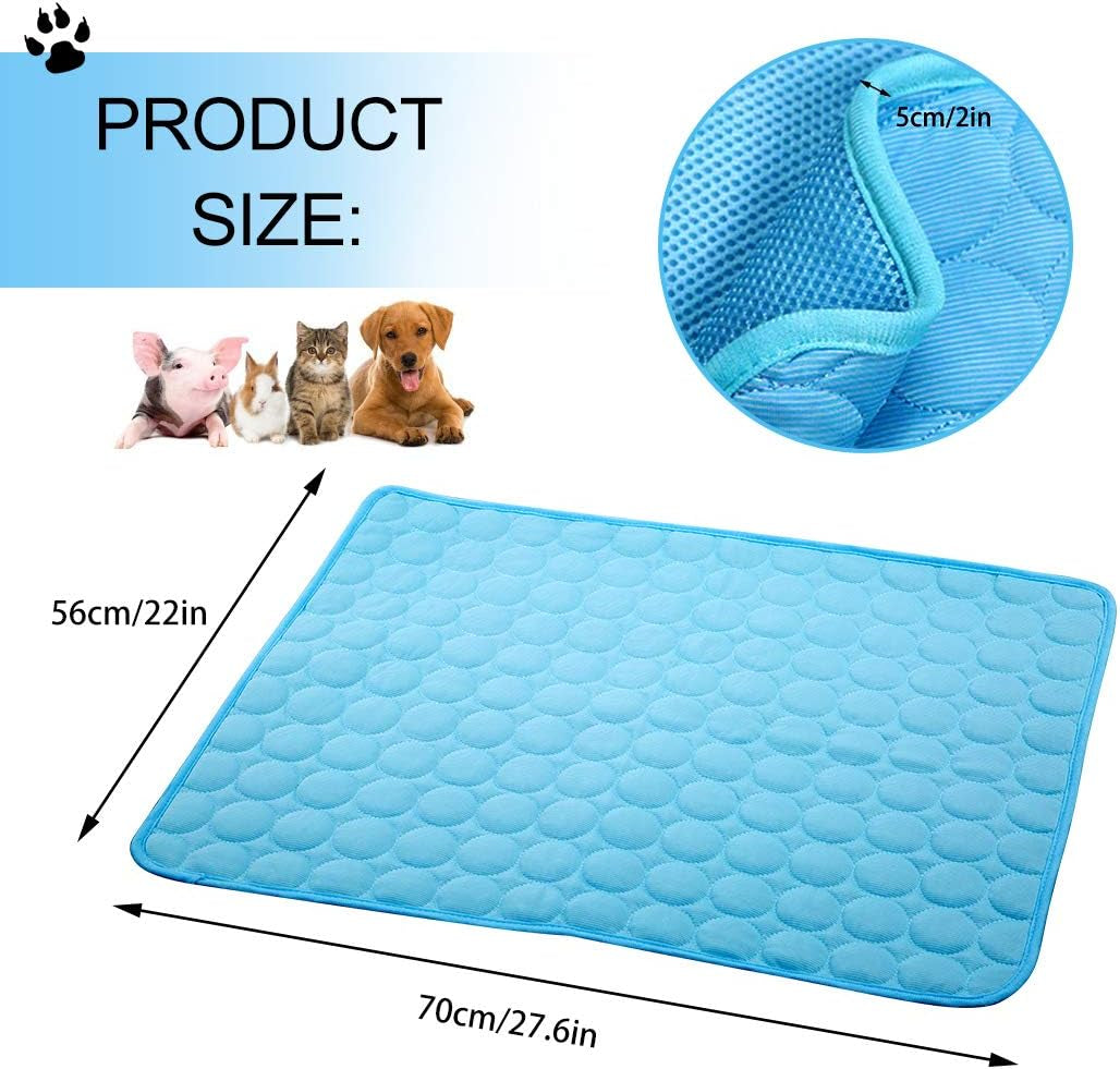 Ice Silk Pet Cooling Mat for Dogs & Cats - Summer Dog & Cat Cooling Pad, Portable & Washable for Kennel/Sofa/Bed/Floor/Car Seats