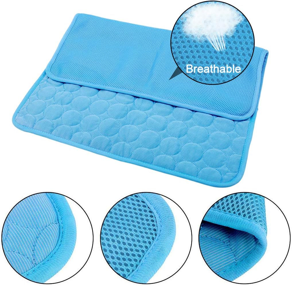 Ice Silk Pet Cooling Mat for Dogs & Cats - Summer Dog & Cat Cooling Pad, Portable & Washable for Kennel/Sofa/Bed/Floor/Car Seats