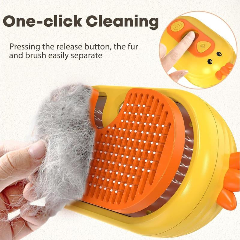 Petterm Upgraded 3 in 1 PET Steam Brush, Spray Hair Removal Comb with Release Button, Anti-Static Fine Spray, Effective for Dogs and Cats