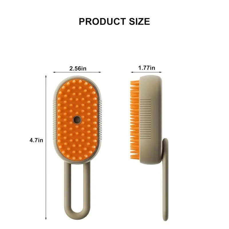 【M Spoiled】Pet Steam Brush for Dog & Cat ,2Nd Generation 3-In-1 Steam Hair Removal Comb, Steam Grooming Comb, Water Brush for Shedding & Grooming, Pet Spray Comb, Cat Steam Brush, Cat Hair Removal Spray Brush (Khaki & White)