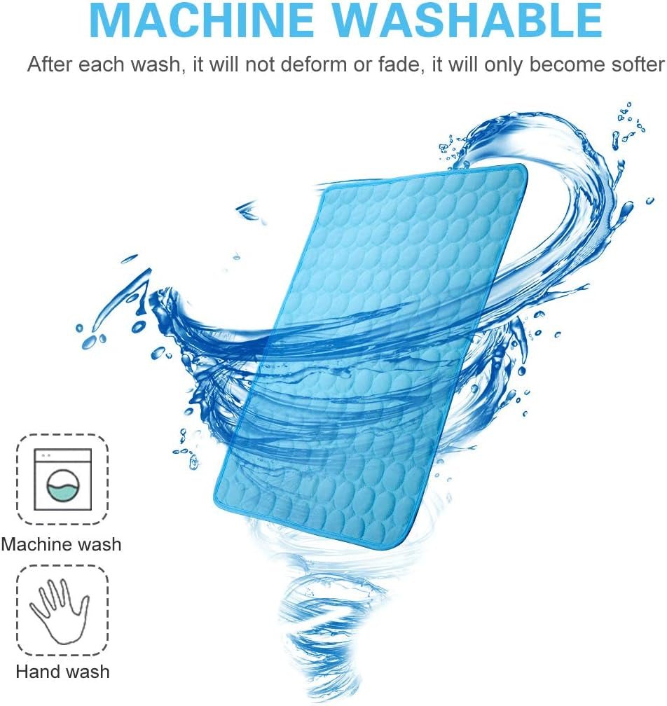 Ice Silk Pet Cooling Mat for Dogs & Cats - Summer Dog & Cat Cooling Pad, Portable & Washable for Kennel/Sofa/Bed/Floor/Car Seats