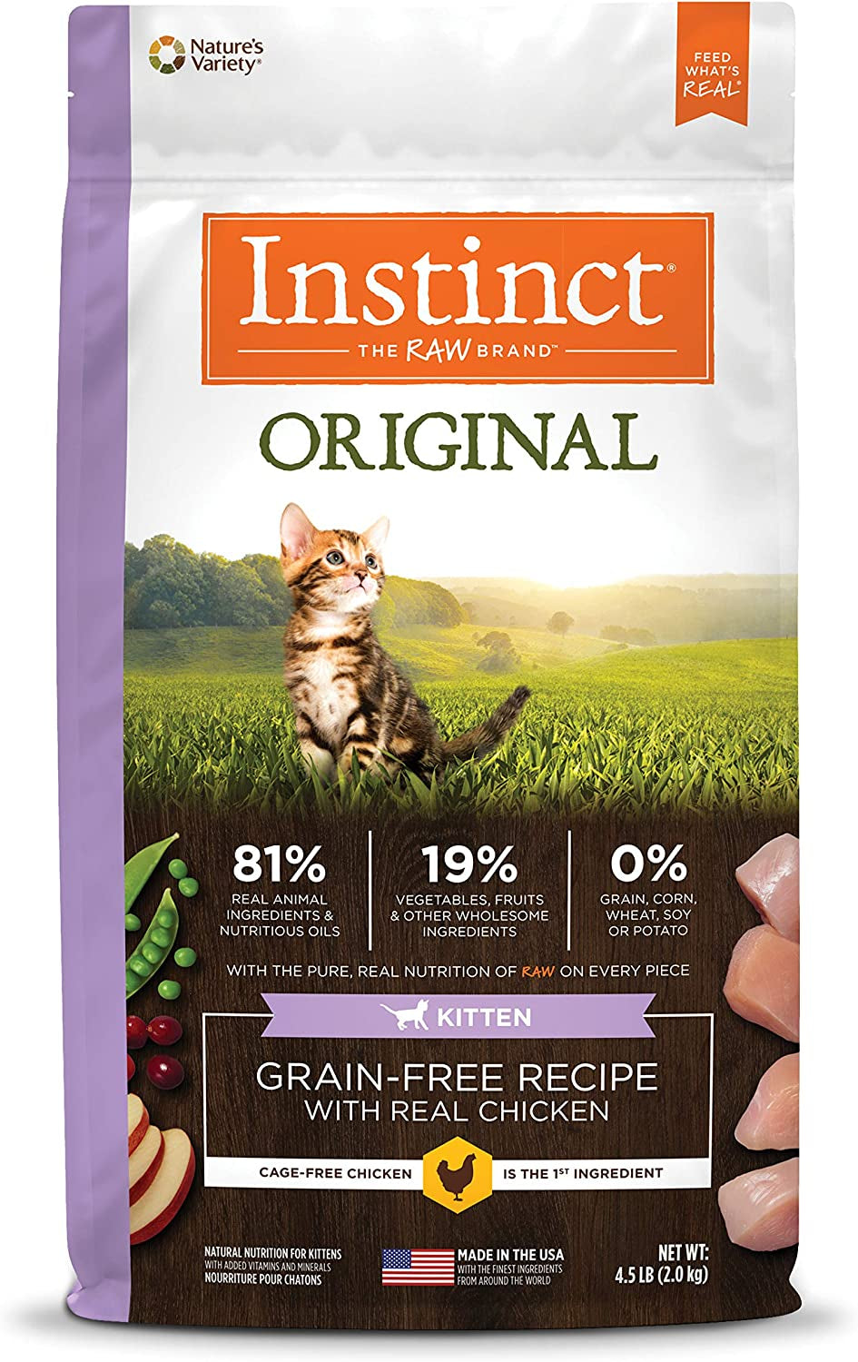 Original Kitten Chicken Dry Cat Food, 4.5 Lb. Bag