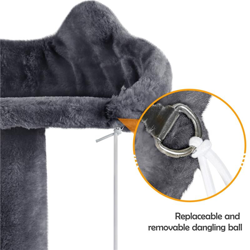 【#Fathersdaygift】Yaheetech 57'' Cat Tree Multilevel Cat Tower with 2 Condos & Dangling Ball & round Platform & Ladder