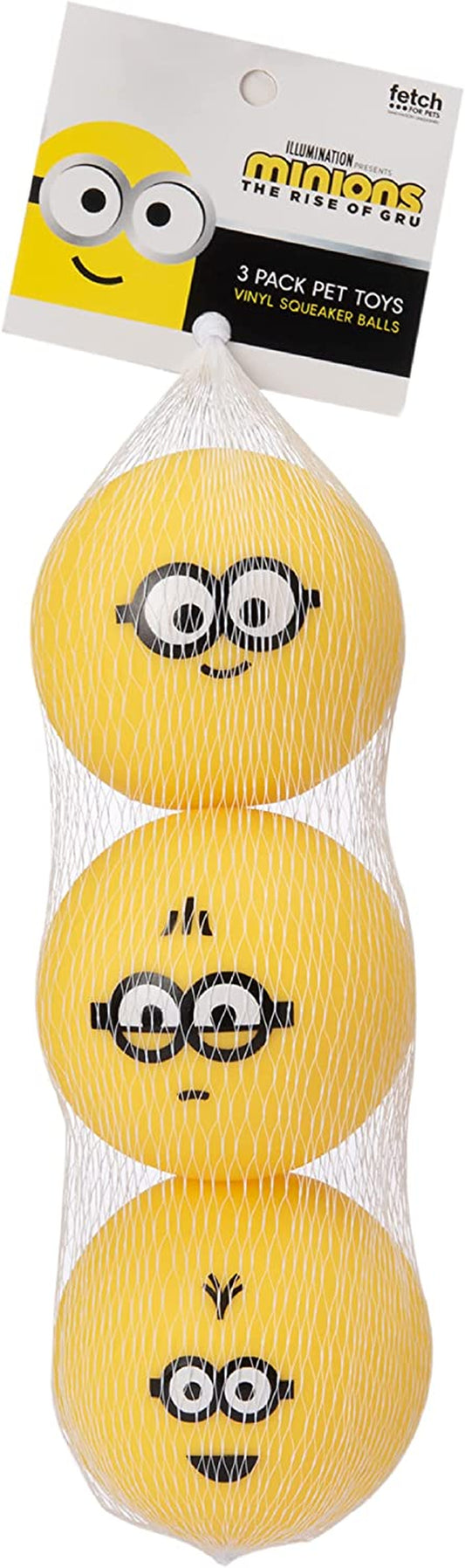 Despicable Me Vinyl Squeaker Ball Dog Toys Bob, Kevin, and Otto, 3 Pack | Yellow Plastic Small Squeaky Dog Chew Toys from  | Plastic Dog Toys