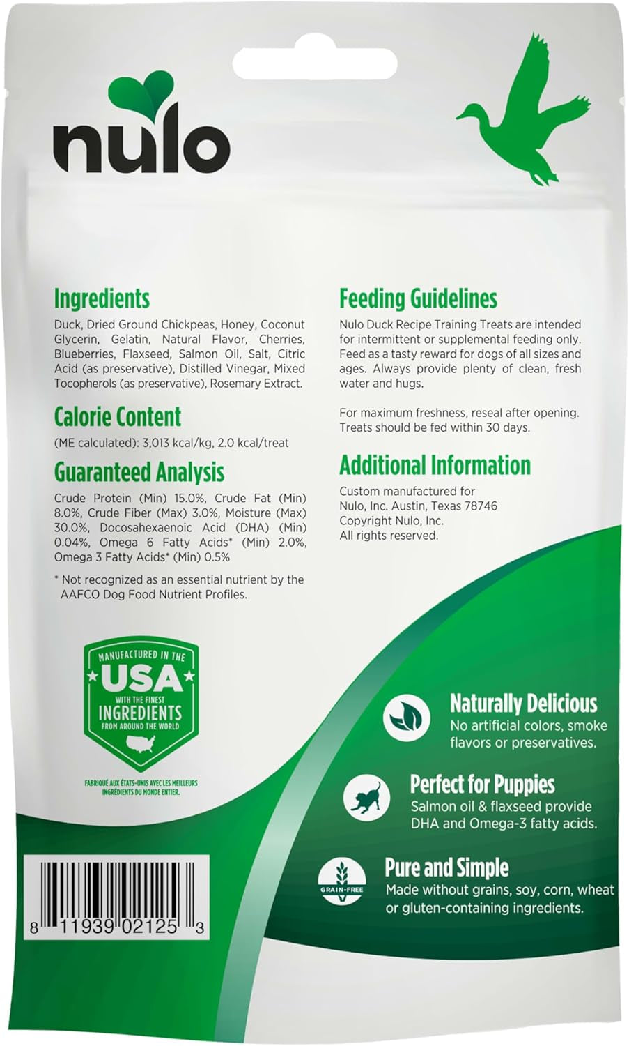 Duck Flavor Healthy Dog and Puppy Training Treats, 4 Ounce Pouch