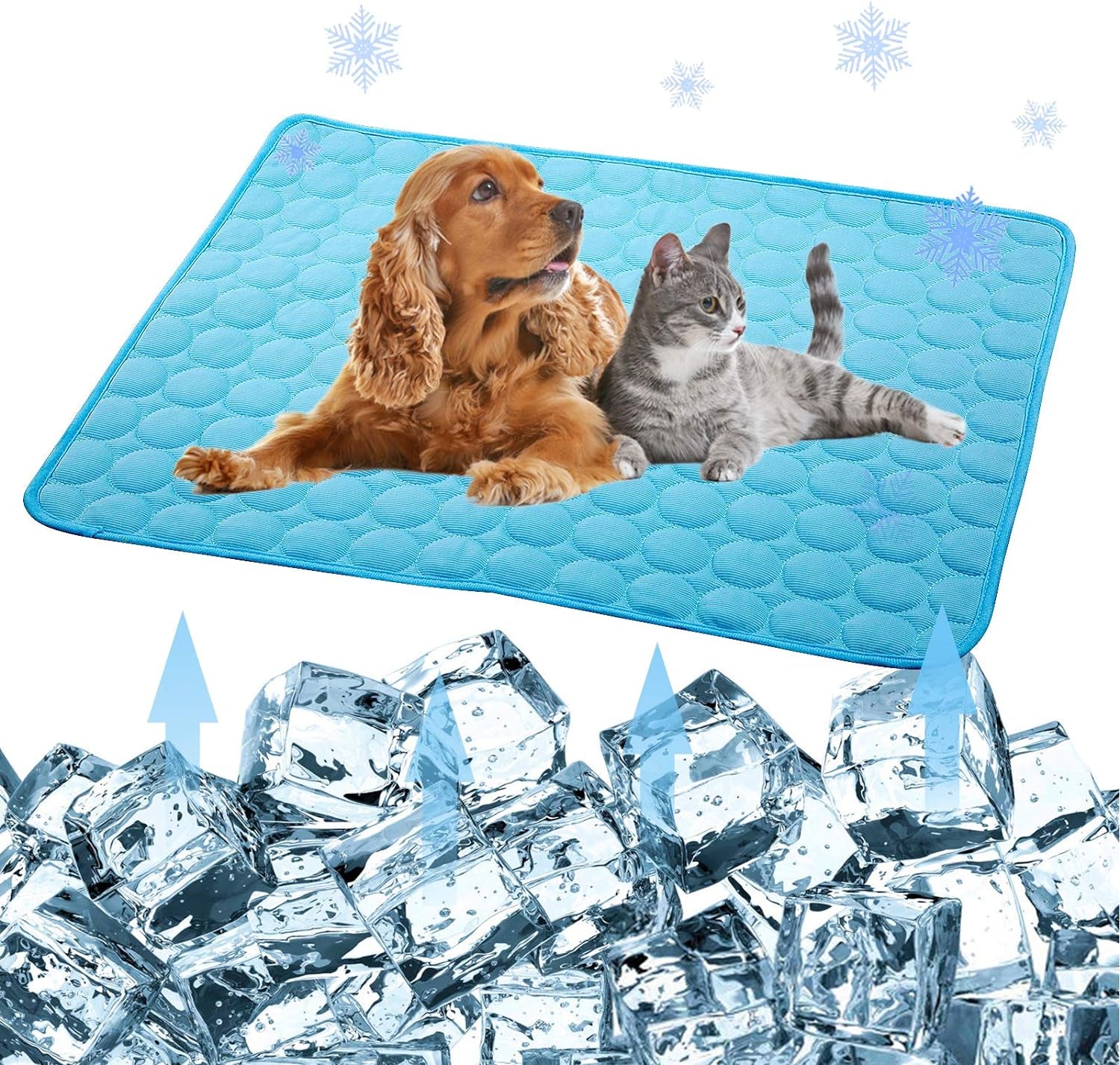 Ice Silk Pet Cooling Mat for Dogs & Cats - Summer Dog & Cat Cooling Pad, Portable & Washable for Kennel/Sofa/Bed/Floor/Car Seats