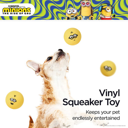 Despicable Me Vinyl Squeaker Ball Dog Toys Bob, Kevin, and Otto, 3 Pack | Yellow Plastic Small Squeaky Dog Chew Toys from  | Plastic Dog Toys